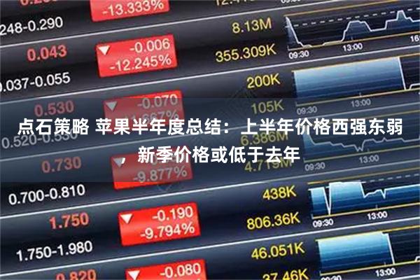 点石策略 苹果半年度总结：上半年价格西强东弱，新季价格或低于去年